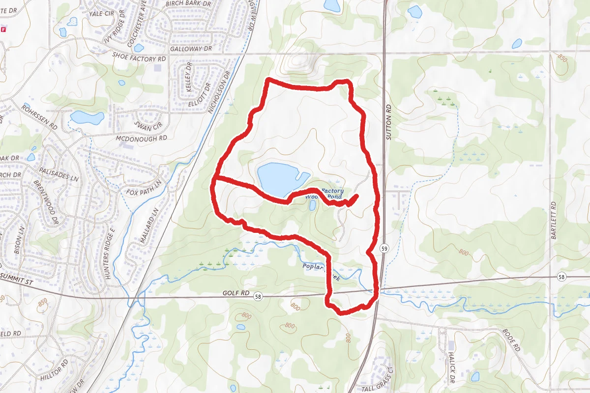 Poplar Creek Brown Unpaved Loop