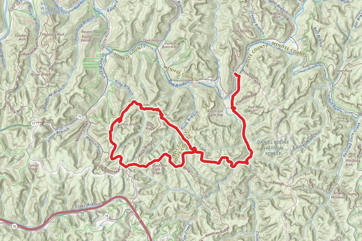 Gray's Arch via Sheltowee Trace National Recreation Trail