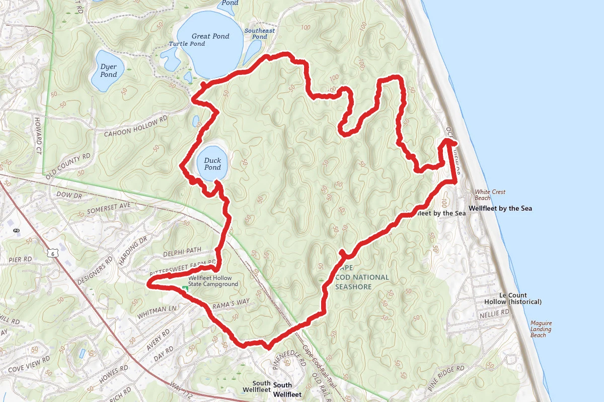 Duck Pond, Great Pond and Whitecrest Beach Loop
