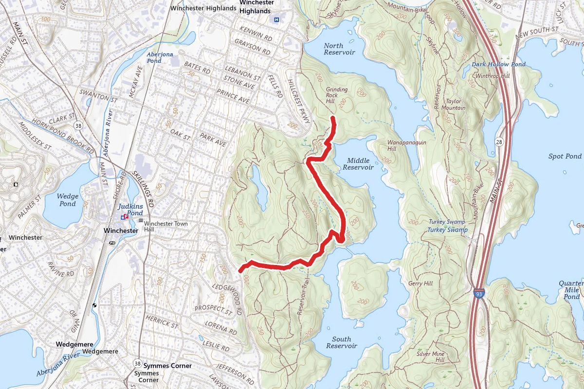 Molly Springs Road to Reservoir Trail