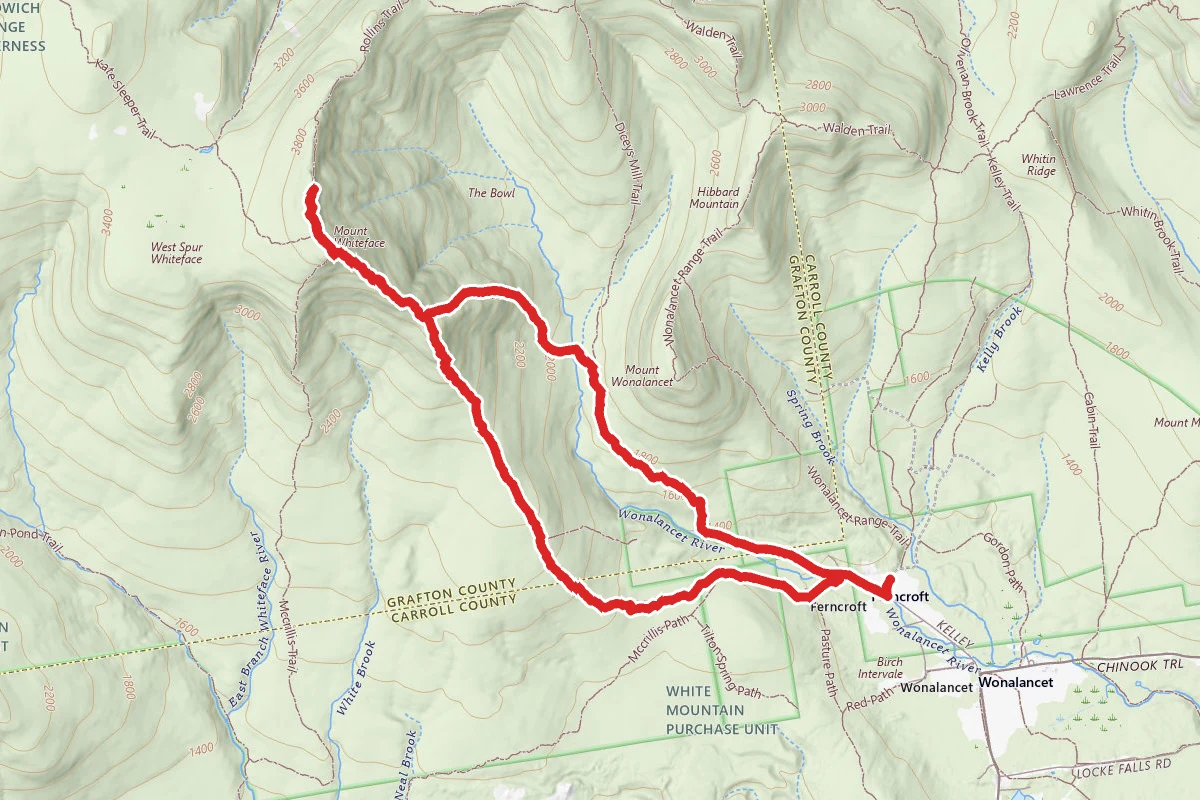 Mount Whiteface via Dicey's Mill to Blueberry Ledge Loop