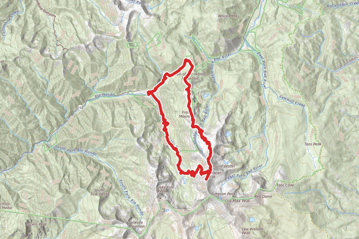 Wheeler Peak Loop via Bull of the Woods Trail and Williams Lake Trail