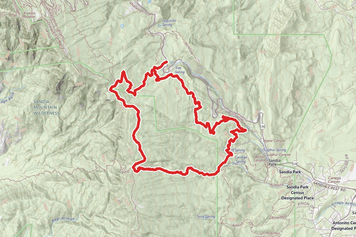 Tree Spring #147, South Crest #130, Cienega #148, Faulty #195 and Oso Corredor #265 Loop
