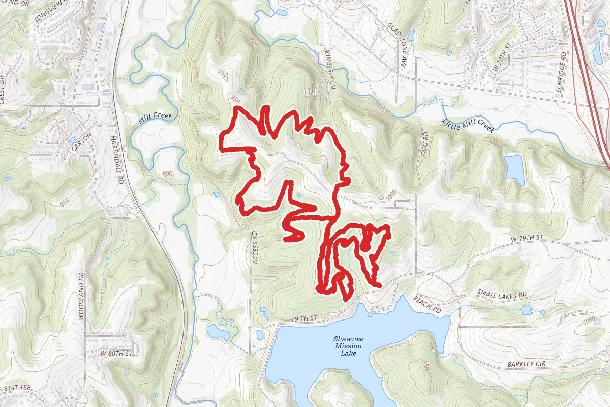 Shawnee Mission Park Orange, Violet, and Red Trail