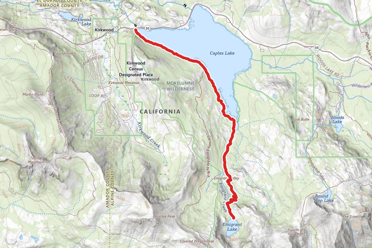 Caples Lake to Emigrant Lake Trail