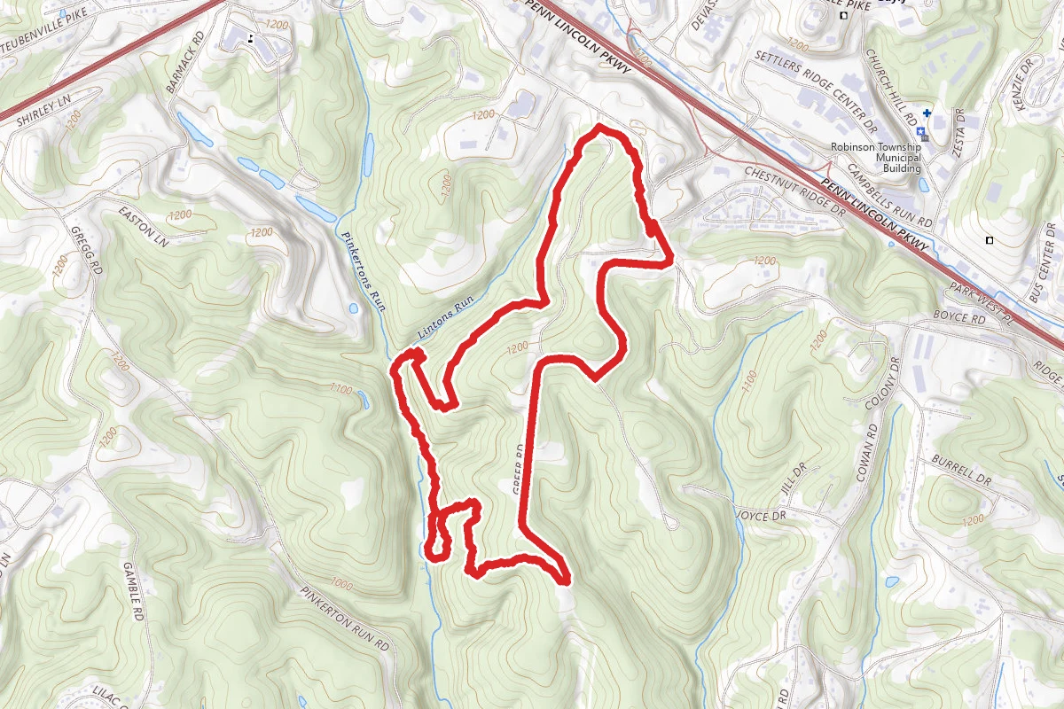 Settler's Cabin Red Trail to Lake Loop