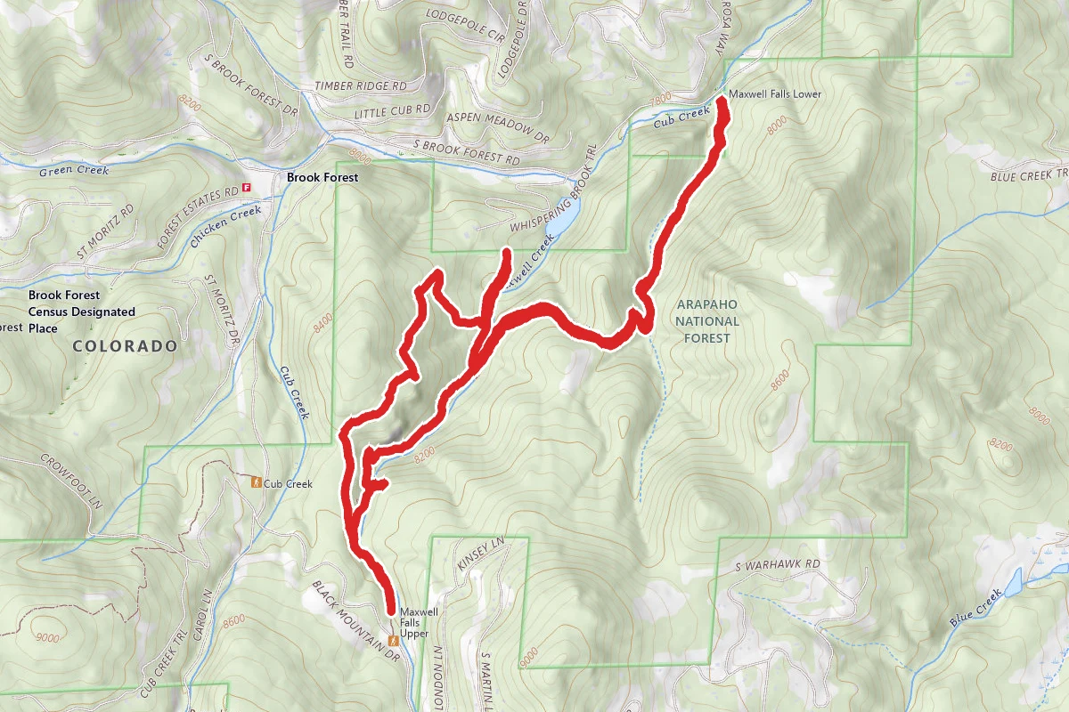 Maxwell Falls Bluffs Trail Upper Loop