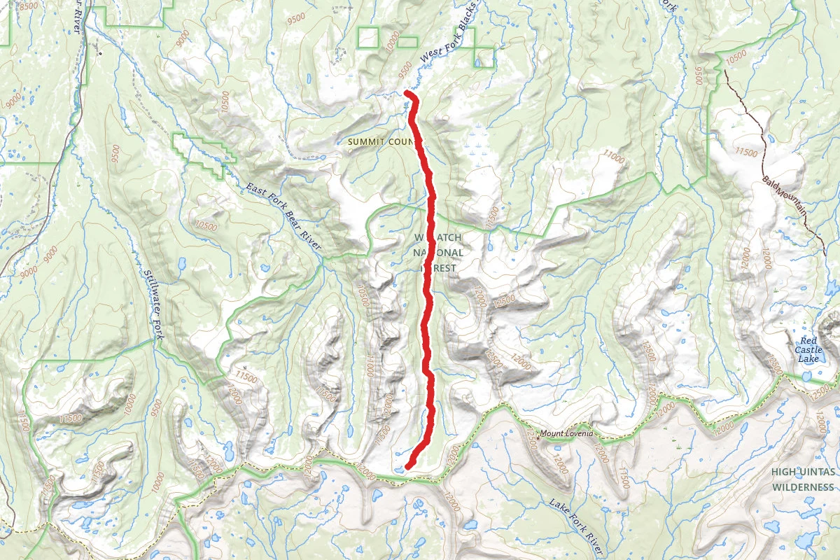 West Fork Blacks Fork Trail to Dead Horse Lake