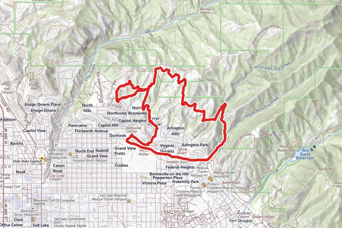 Bonneville Shoreline Trail to Valley View Ridge Loop and Terrace Trail