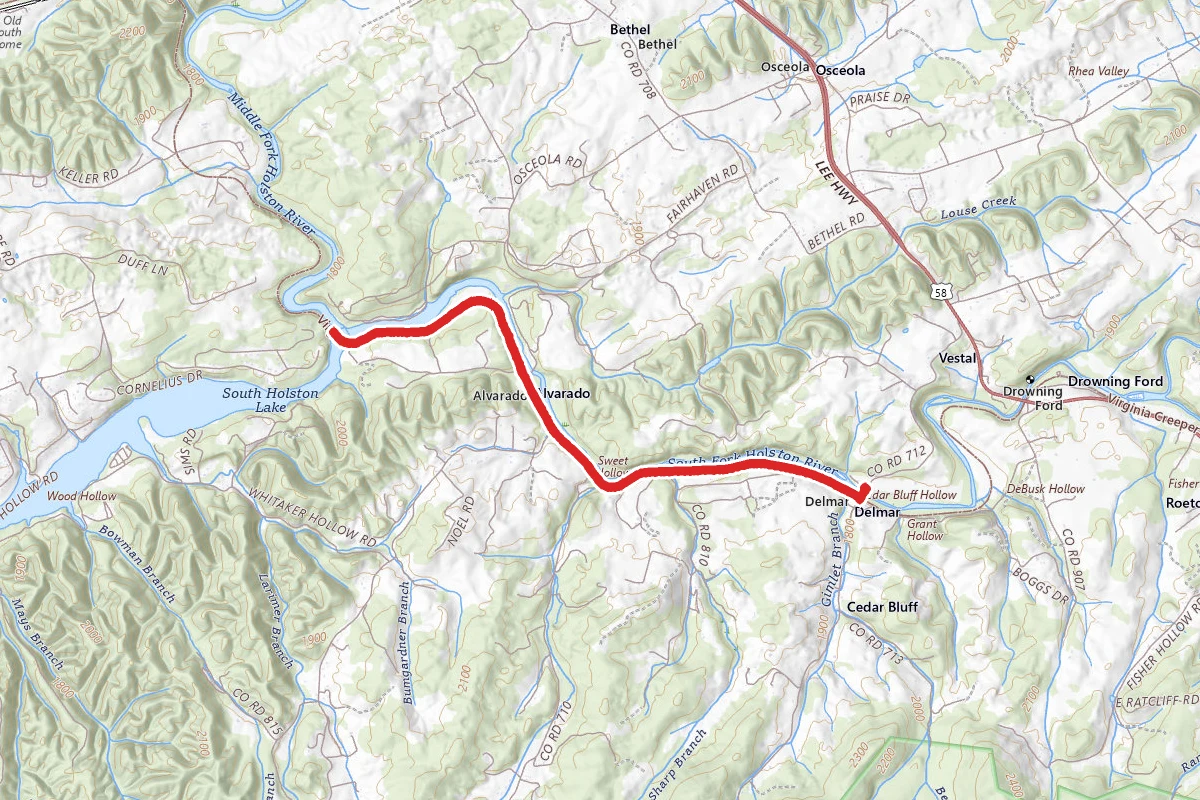 Virginia Creeper Trail from Delmar Road