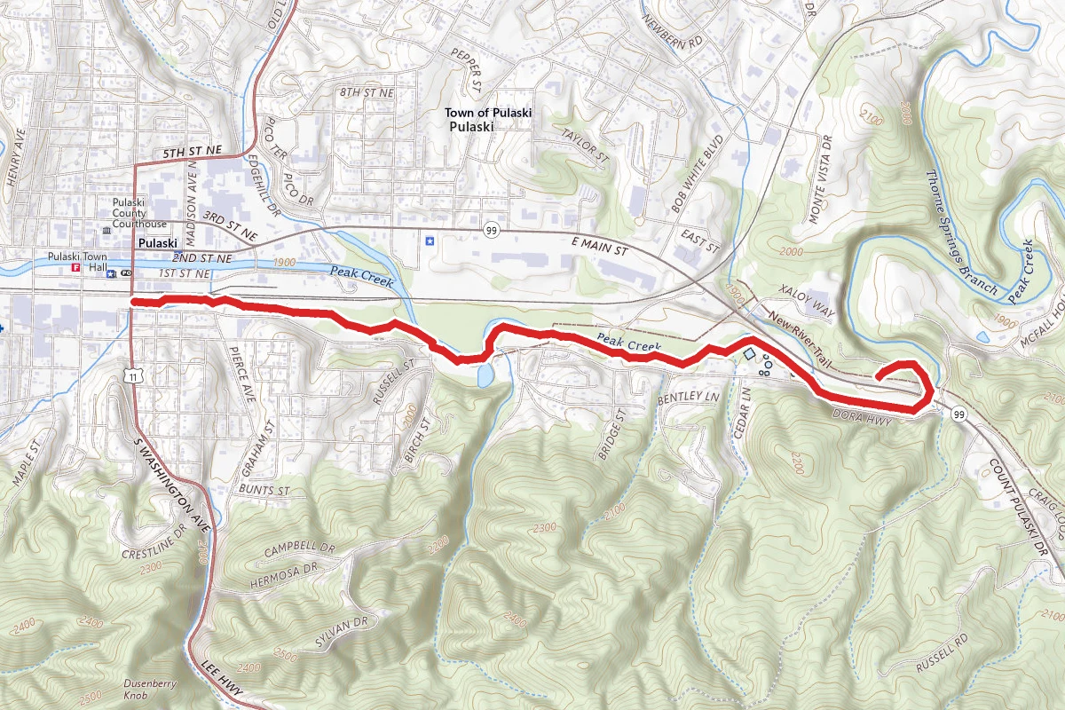 Dora Junction Trail to New River Trail
