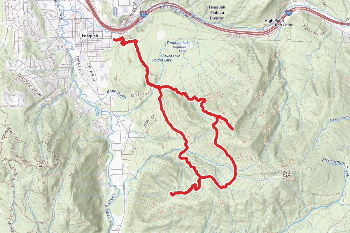 Adventure, Poo-Poo Point, and West Tiger Trails Loop