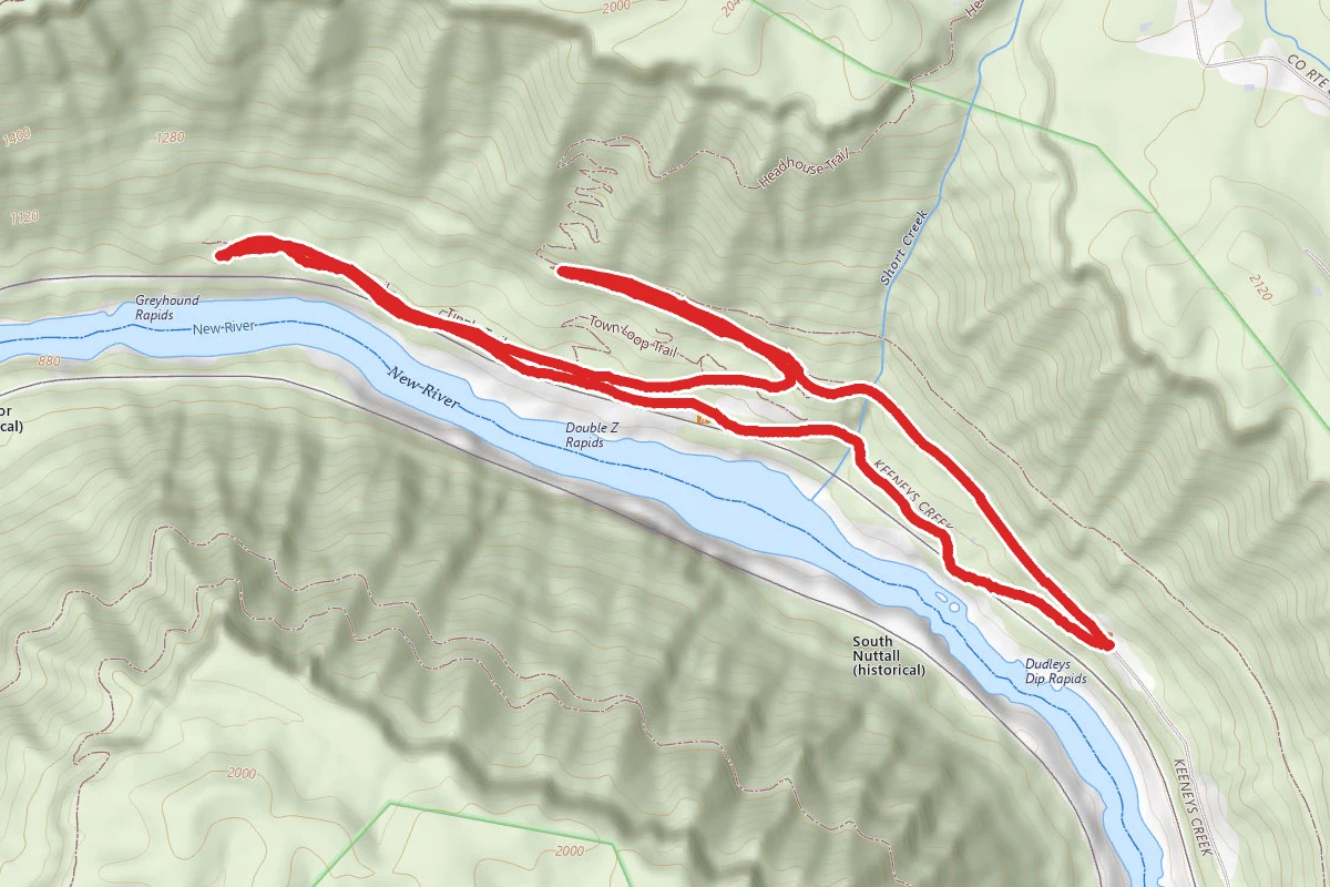 Keeneys Creek to Nuttallburg