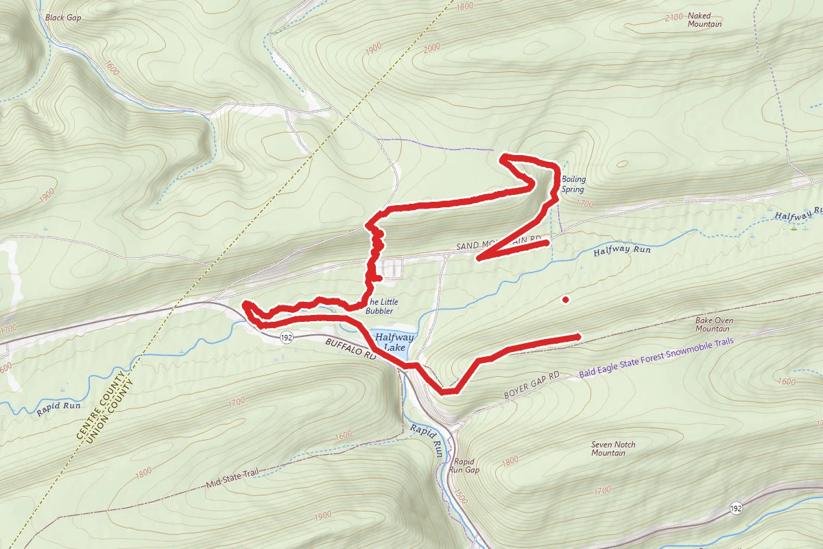 Overlook to Old Boundary to Mid-State Loop