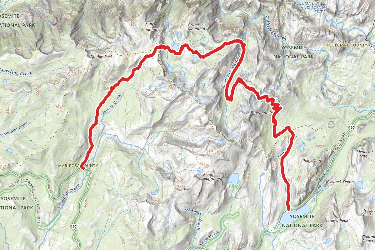 Ten Lakes Trailhead to Tenaya Lake