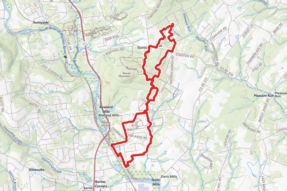 Round Mountain Section to River (Red) Trail Loop