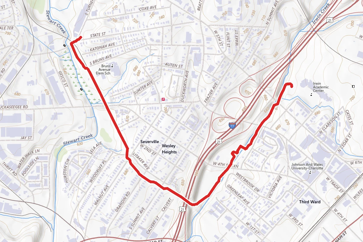 Irwin Creek and Wesley Heights Greenways