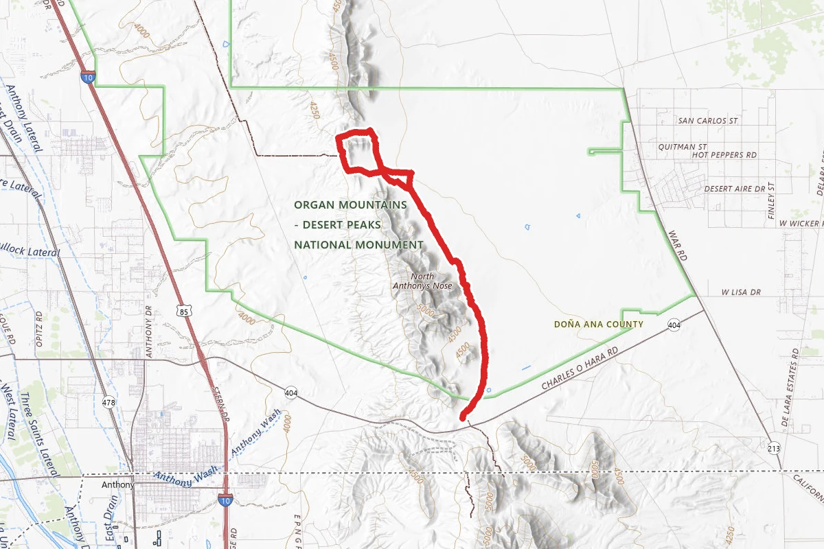 Sierra Vista Trail to Webb Gap Loop