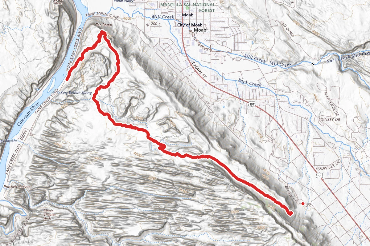 Hidden Valley to Moab Rim Trail