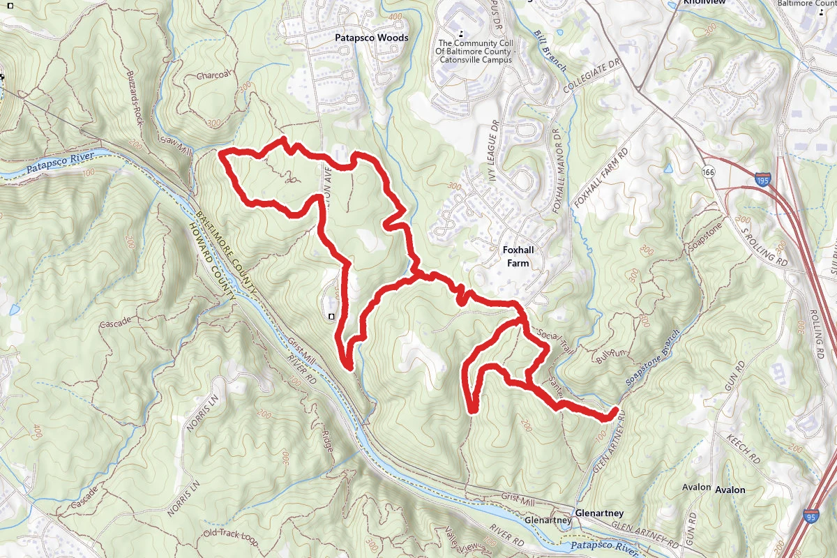 Santee Branch, Pigs Run, Forest Glen and Backside of Nuns Trail Loop