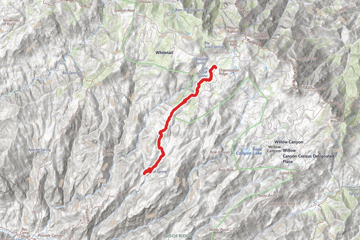 Palisades to Mudd Springs