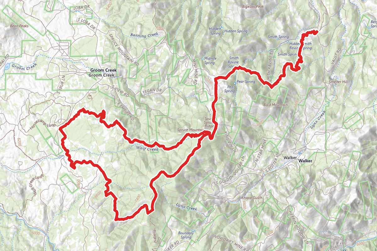 Spruce Mountain Loop via Smith Ravine Trail