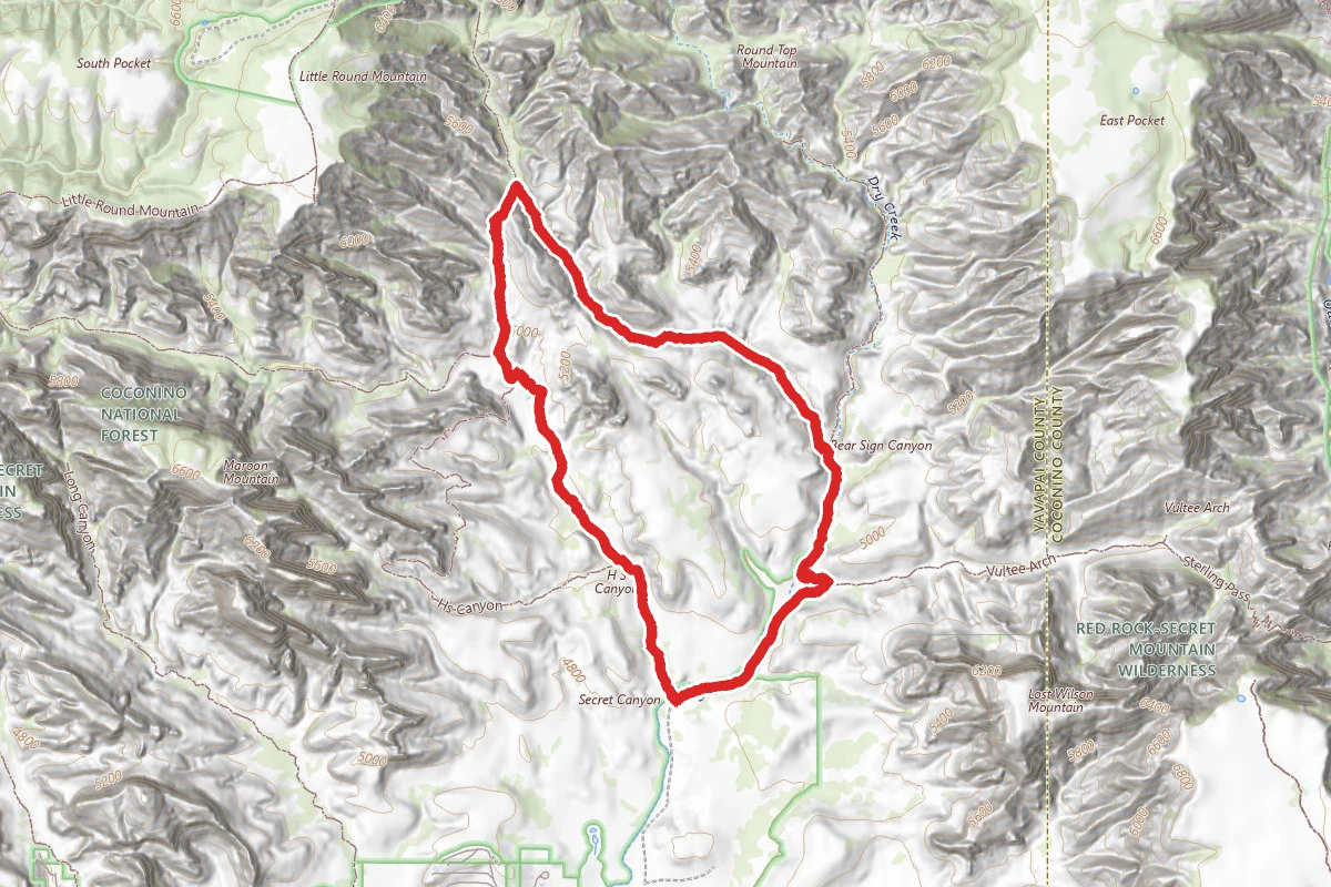 Secret Canyon to Bear Sign Canyon Loop