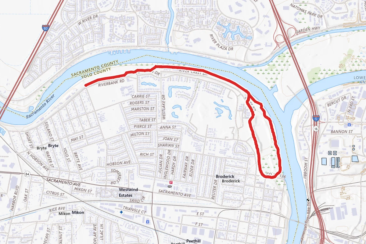 Sacramento River Trail to Yolo County Park