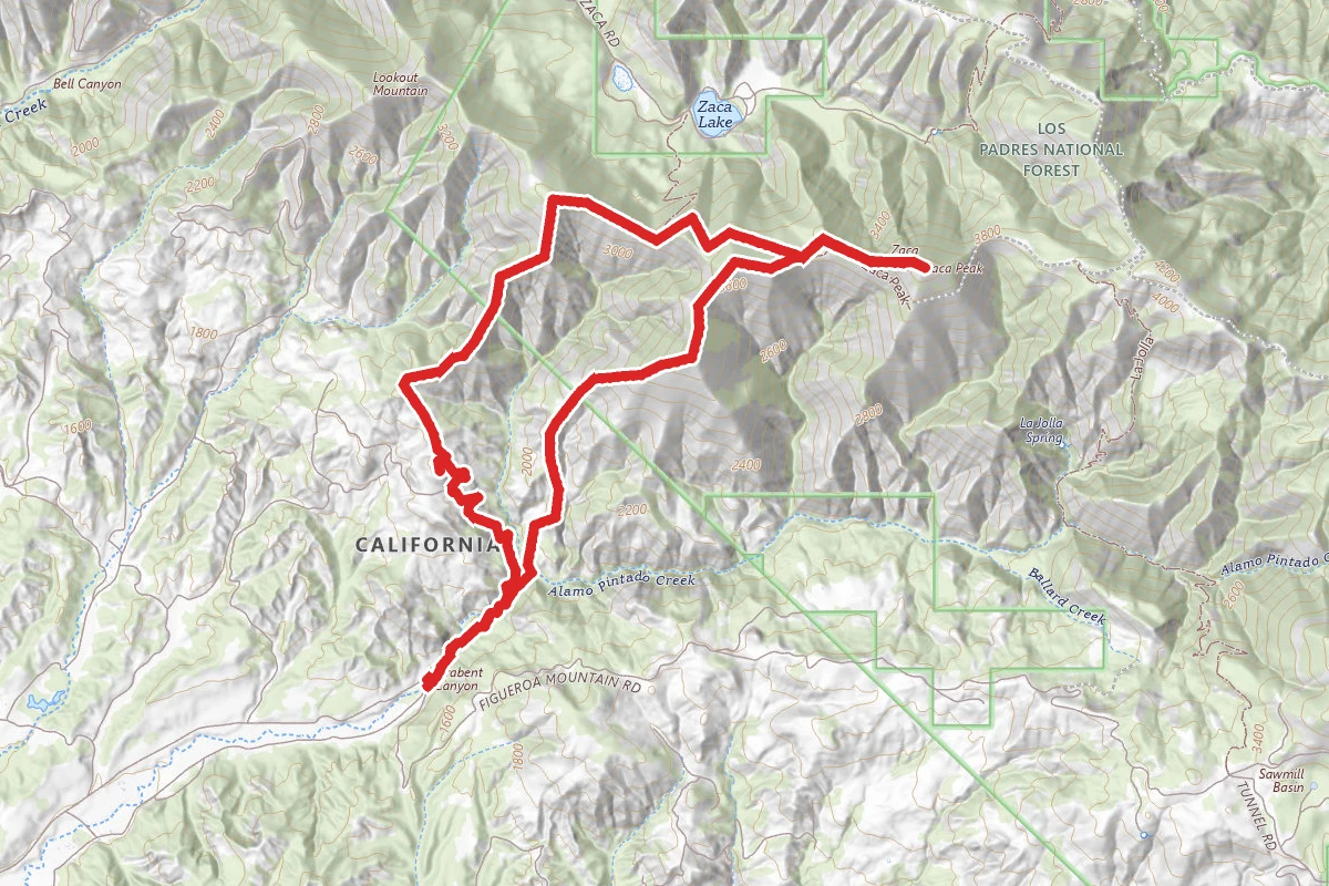Zaca Peak via Grass Mountain Loop Trail