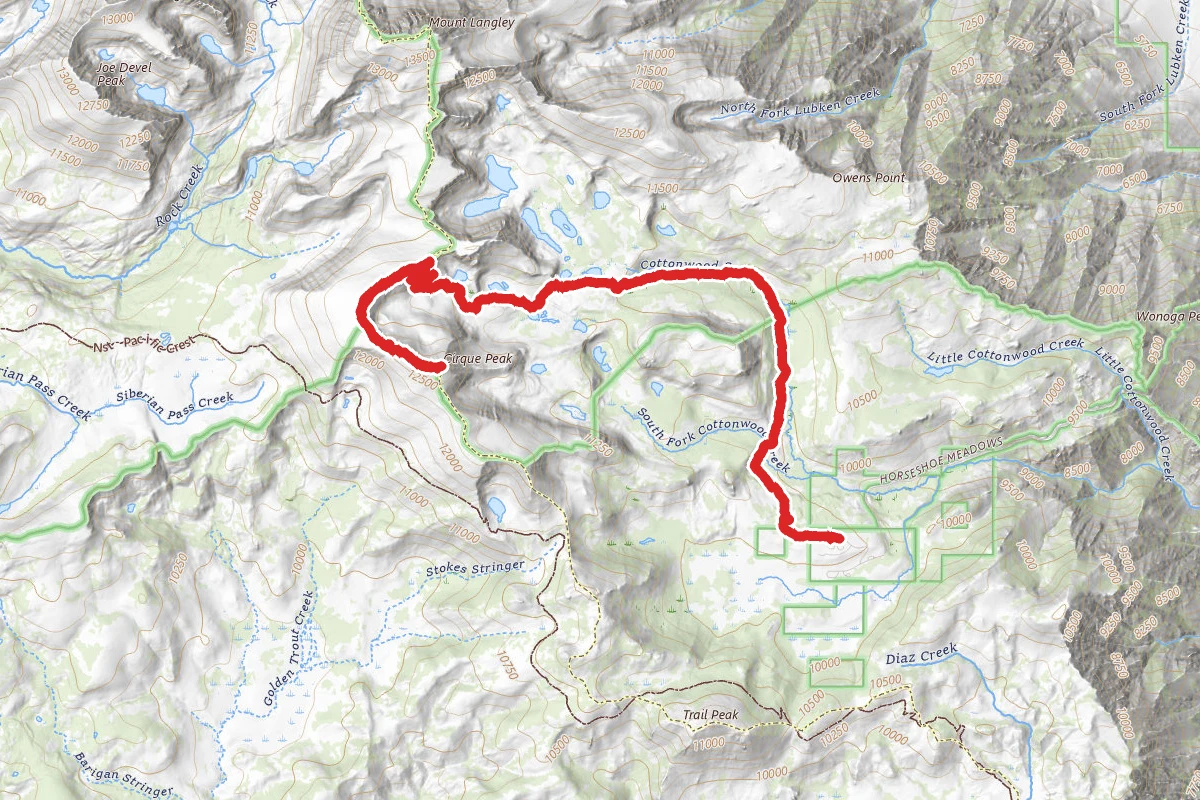 Cirque Peak Via Cottonwood Lakes and New Army Pass Trails