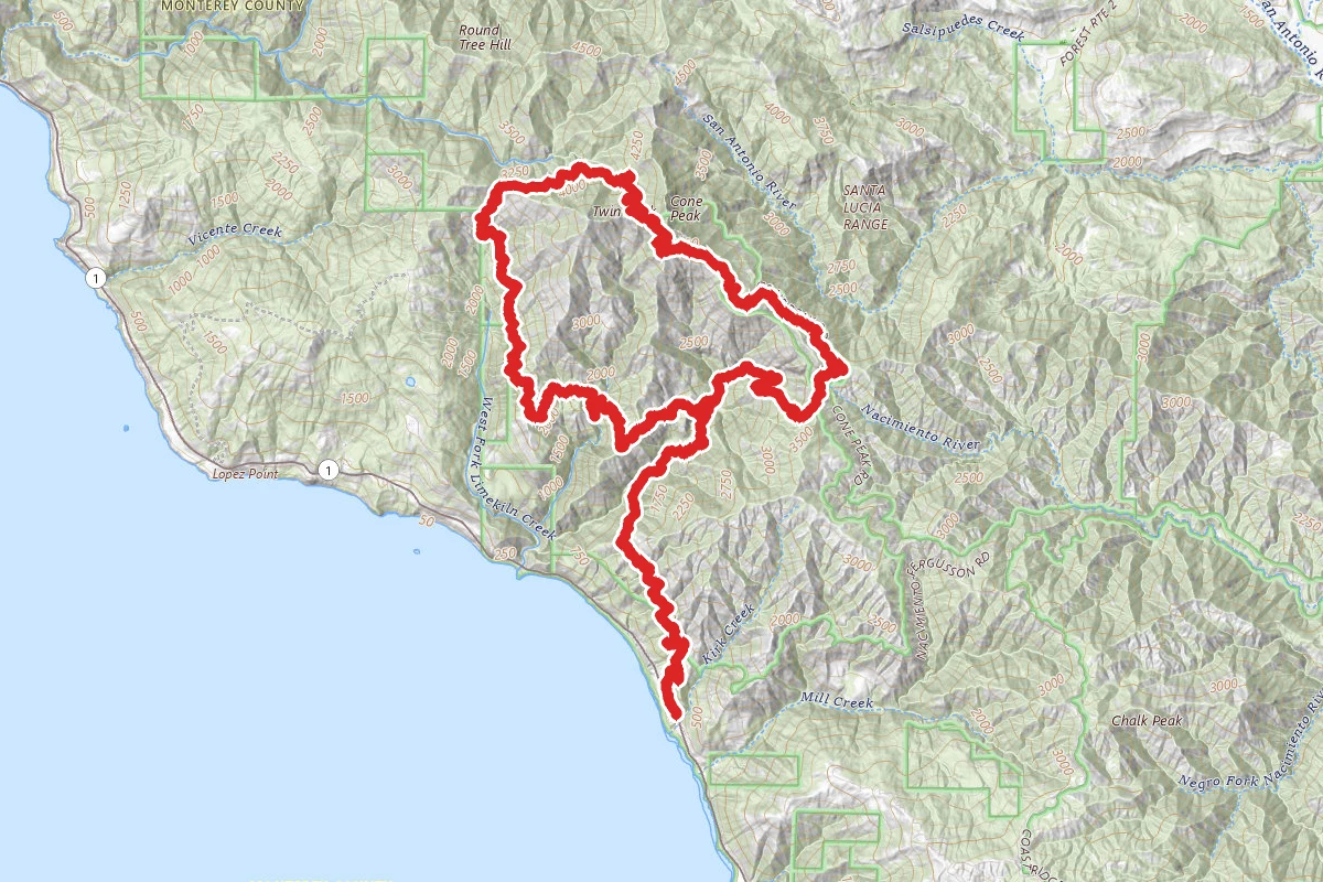 Cone Peak Loop via Highway 1