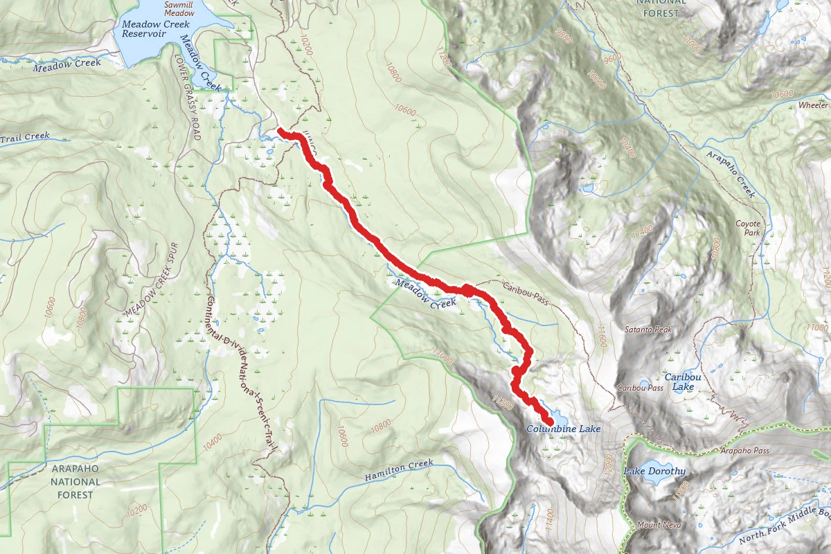 Columbine Lake via Caribou Pass Trail