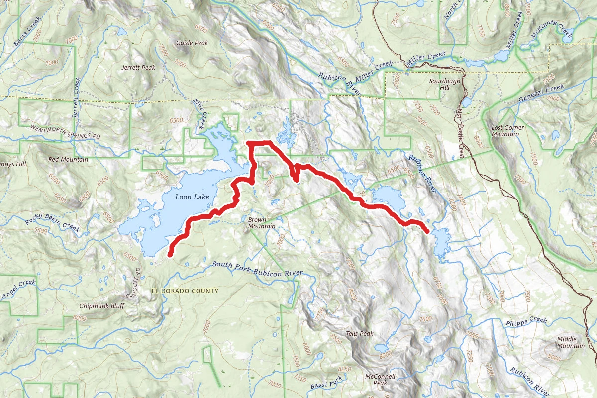 Loon Lake, Lake Winifred, Buck Island Lake, Rockbound Lake, Rubicon Reservoir