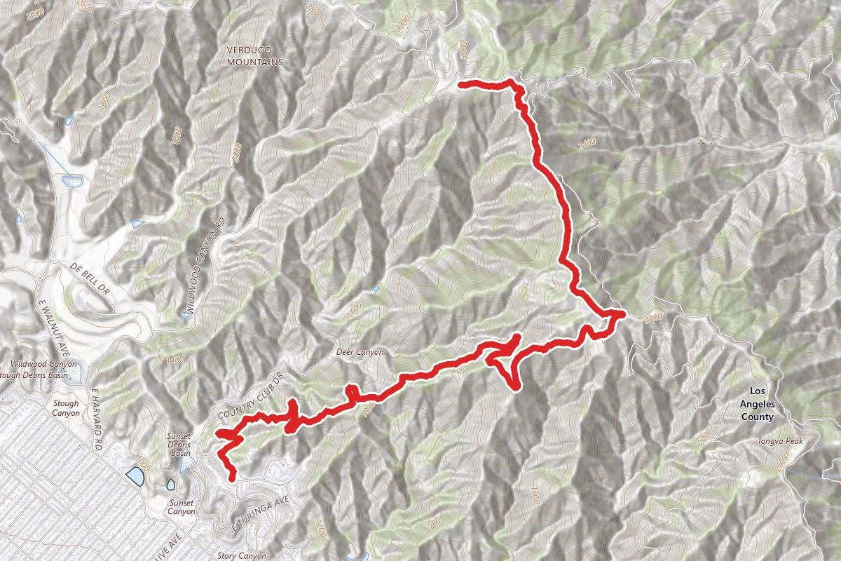 Verdugo Peak via Skyline Motorway