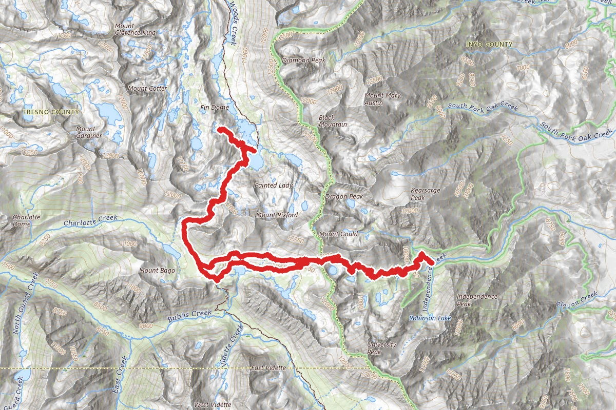 Onion Valley Campground to Rae Lakes via Kearsarge Pass