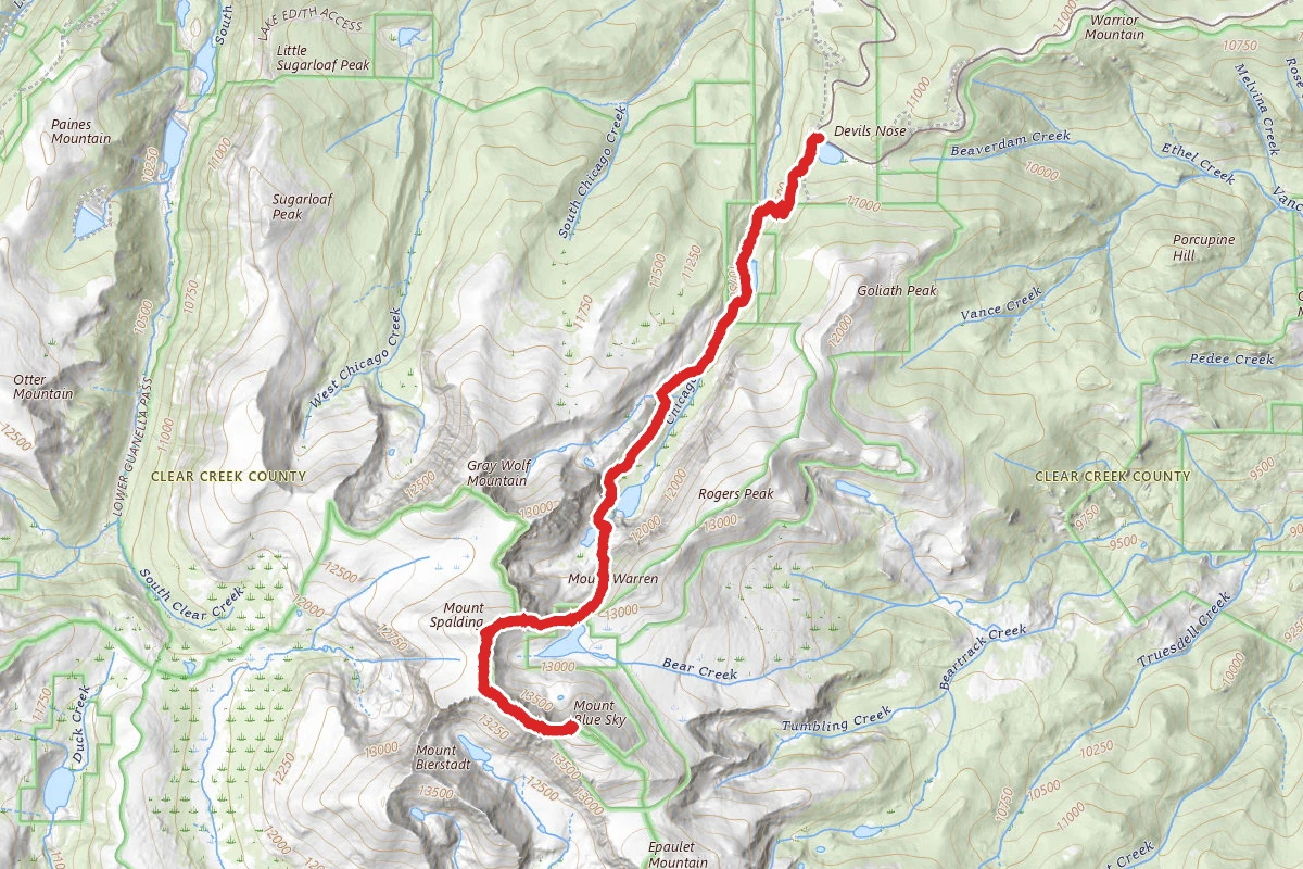 Mount Evans West Ridge via Chicago Creek
