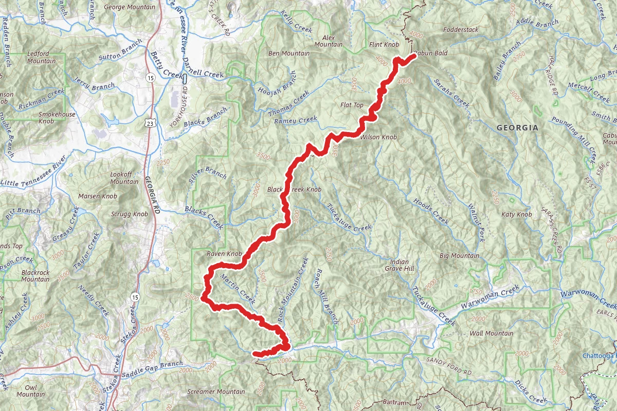 Bartram Trail to Rabun Bald