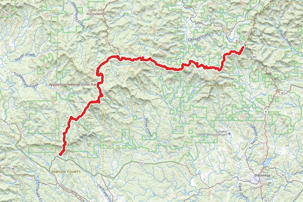 Amicalola Falls to Woody Gap via Appalachian Trail