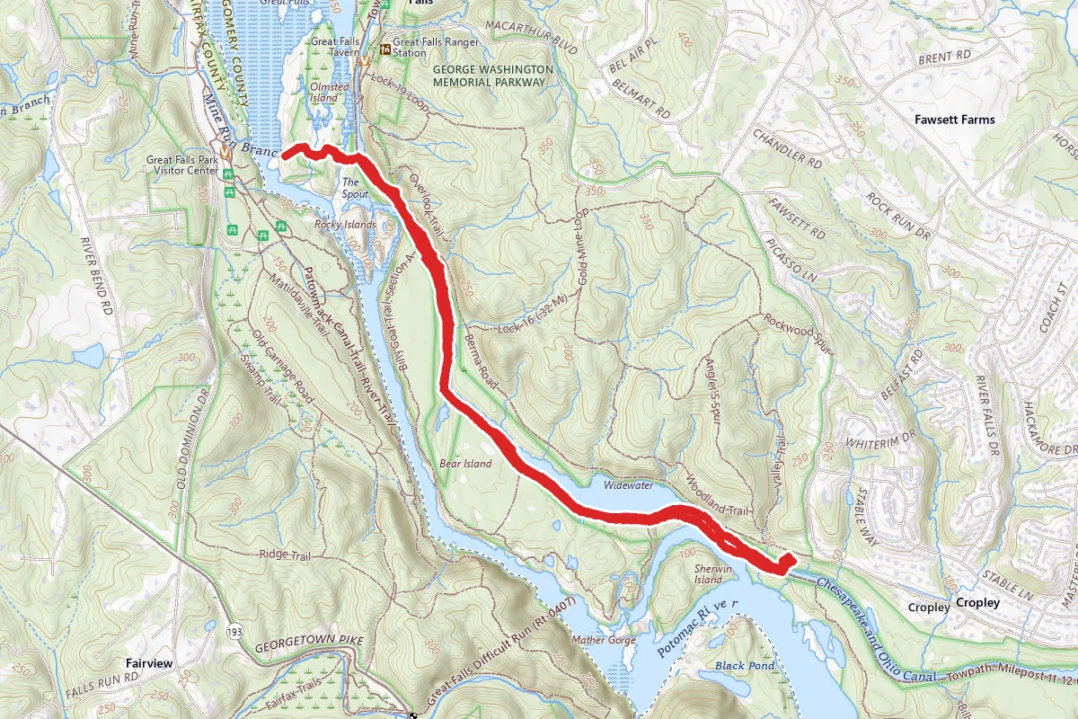 Chesapeake and Ohio Canal Trail to Great Falls Overlook