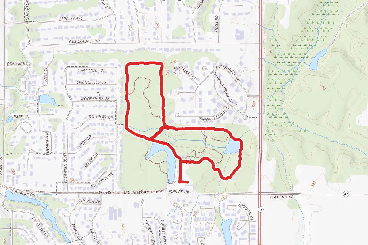 Deerpath to Pinewoods to Nature Preserve Loop