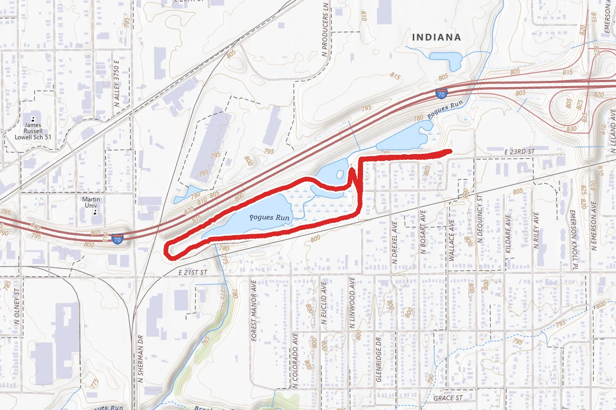 Pogues Run Basin Trail
