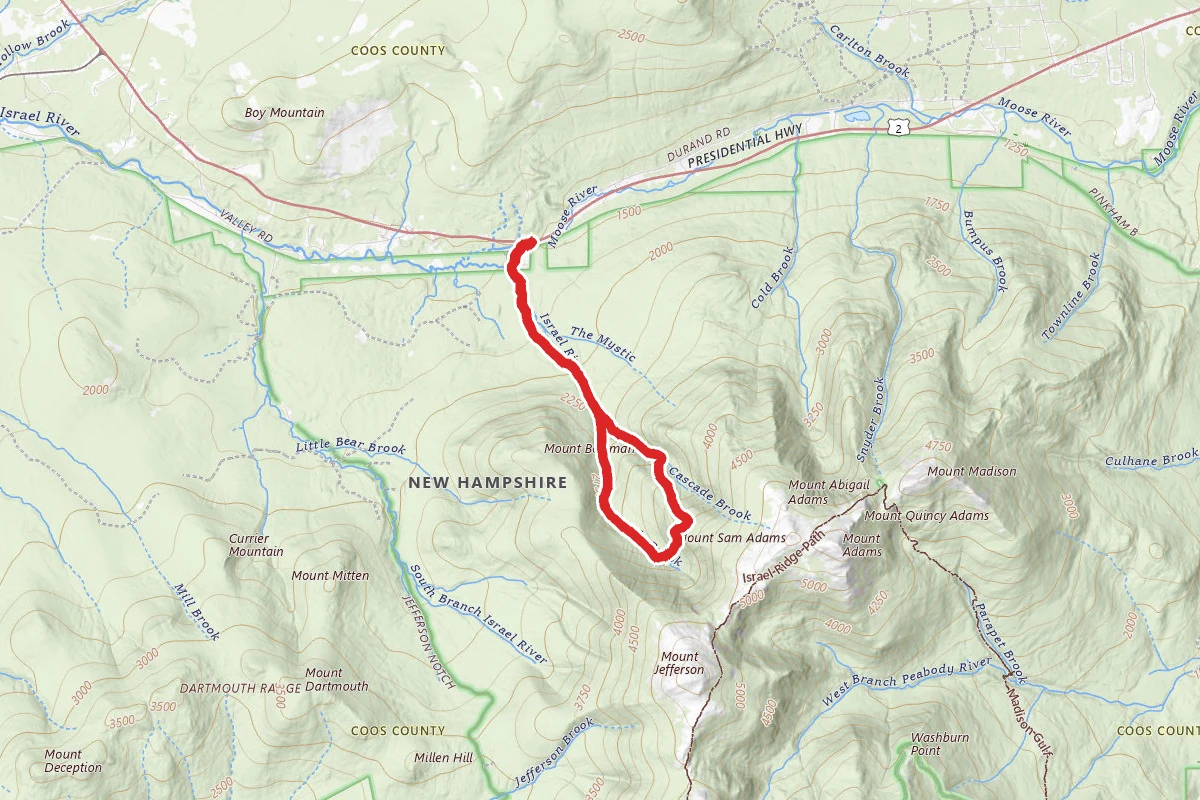 Castle Trail, Castle Ravine Trail, and Israel Ridge Path Loop