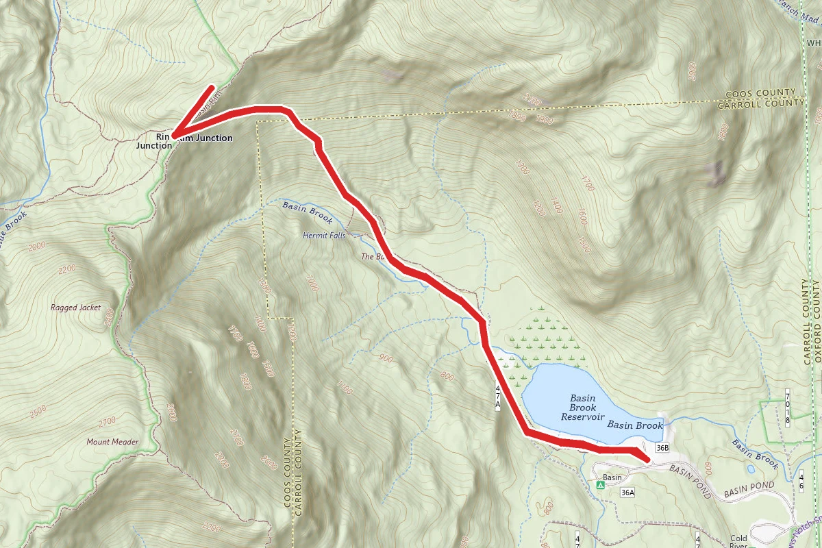 Basin Trail from Basin Brook Reservoir
