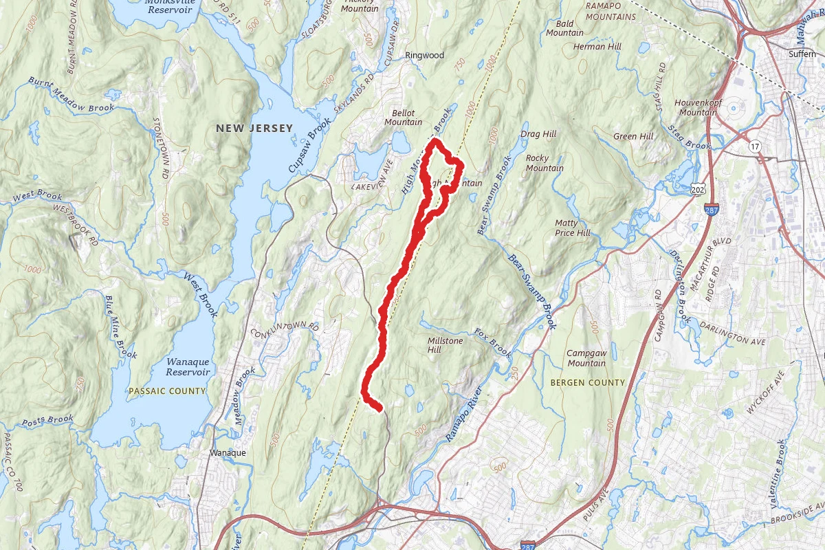 High Mountain via Ringwood Ramapo Trail