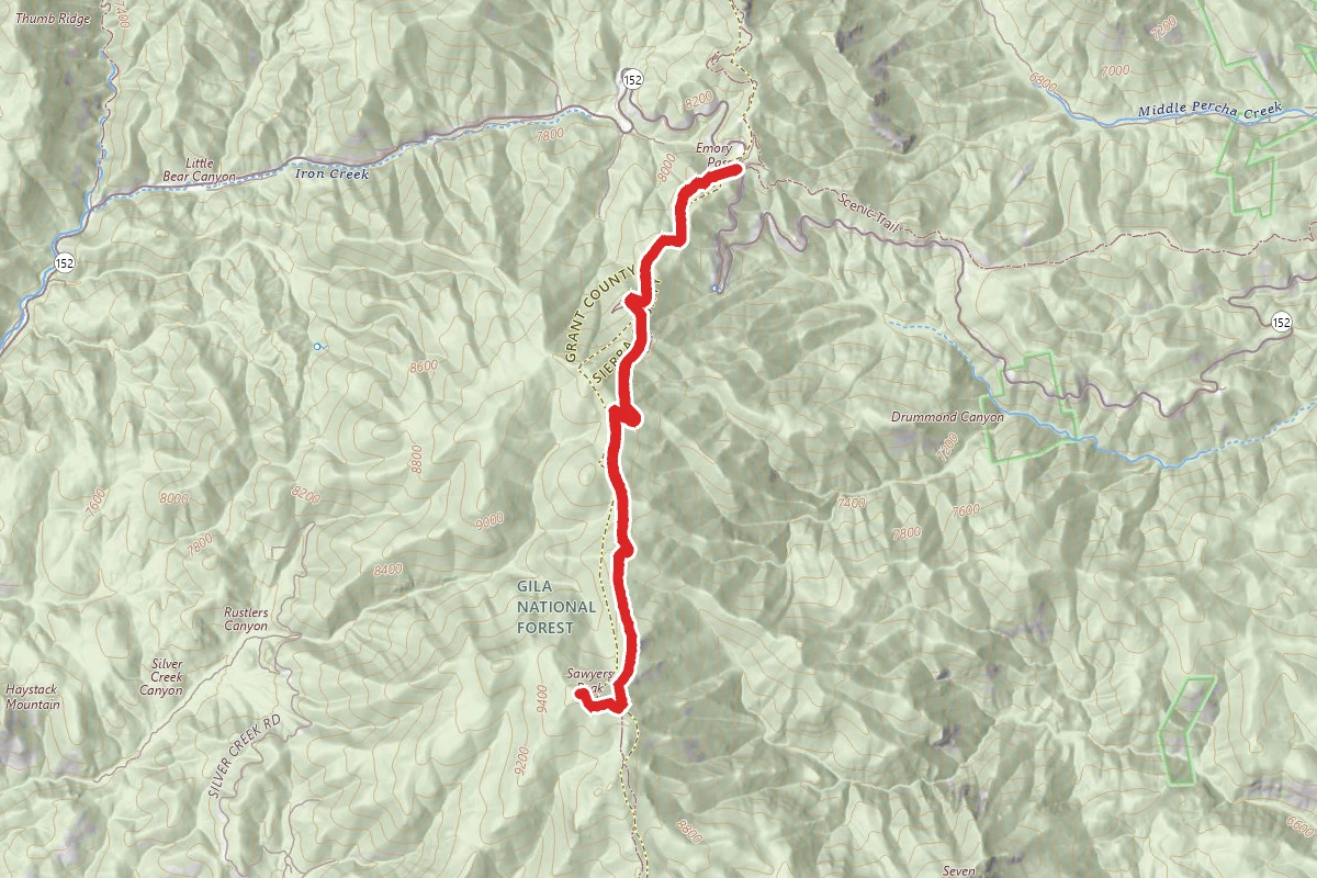 Sawyers Peak via Black Range Crest Trail