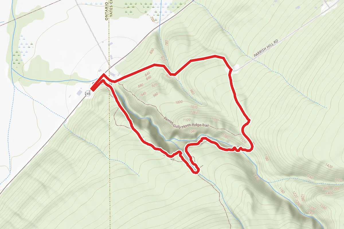 Conklin Gully Rim Trail and Parrish Hill Road