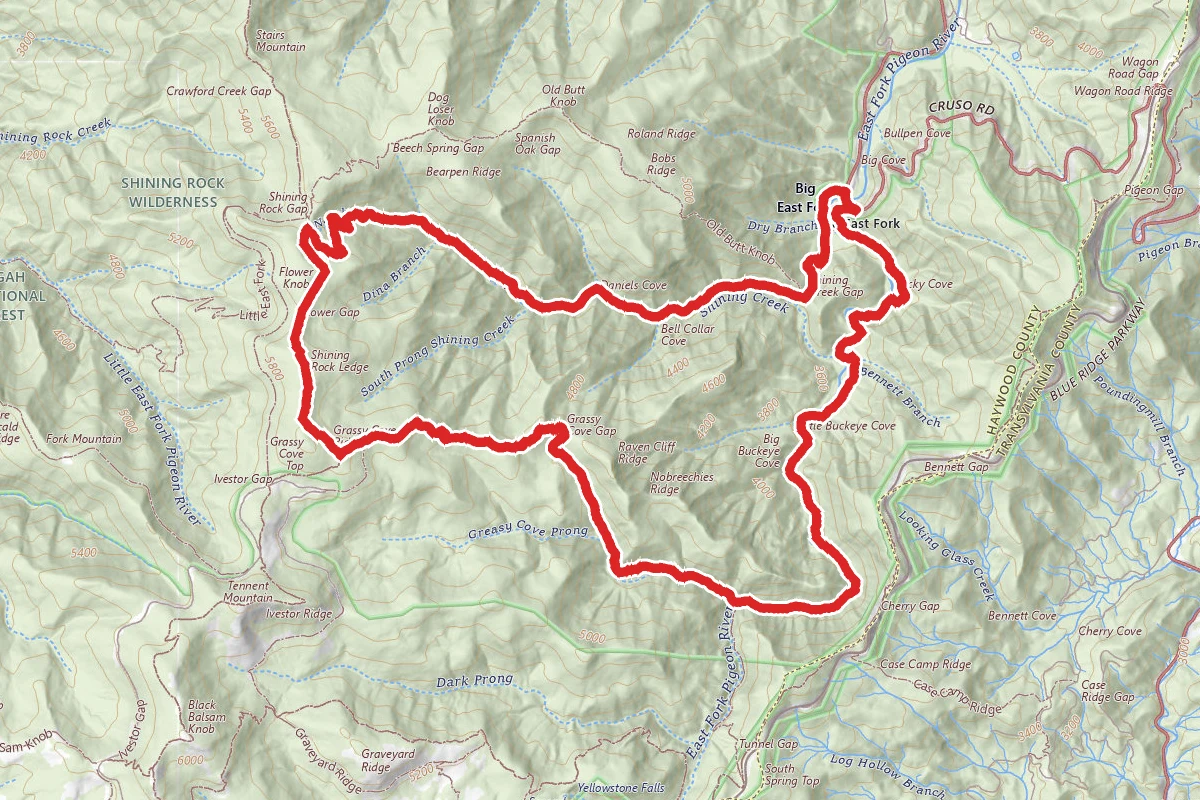 Big East Fork, Greasy Cove, Art Loeb, and Shining Creek Path Loop