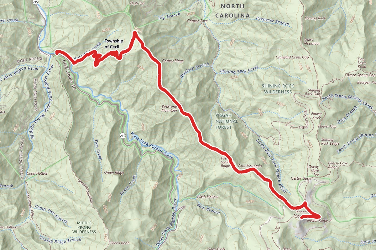 Fork Ridge Trail to Tennent Mountain