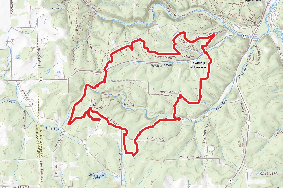 Mohican Red, Blue and Snowmobile Trail Loop