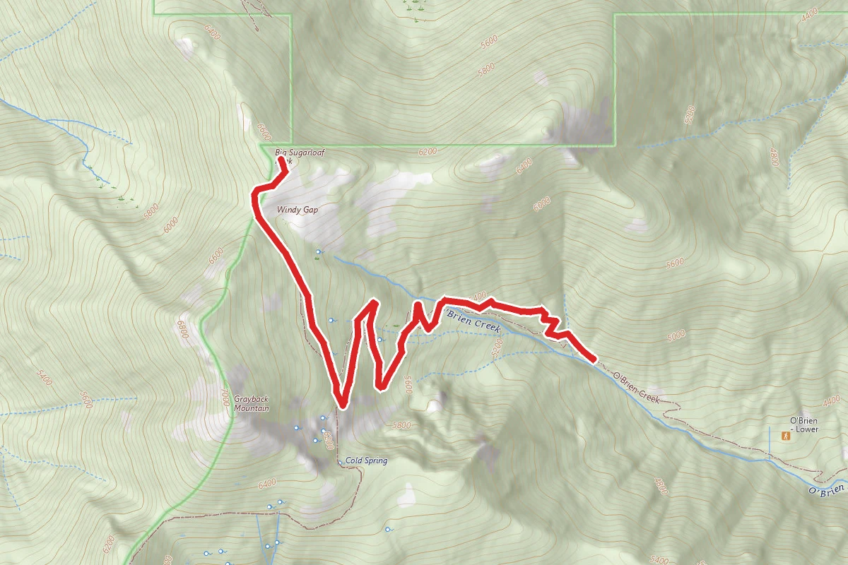 O'Brien Creek Trail to Big Sugarloaf Peak